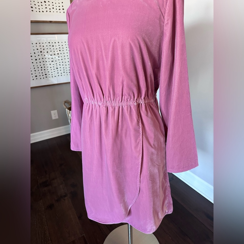 J. Crew Factory Dress Tulip Hem Velvet Wrap Special Occasion Guava Berry 14 - Picture 7 of 14